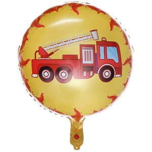 Ballon Alu Pompier 45 cm. Hélium