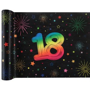 Chemin de table Âge Festicolor 18 ans 30 cm Rouleau de 3 mè