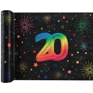Chemin de table Âge Festicolor 20 ans 30 cm Rouleau de 3 mèt