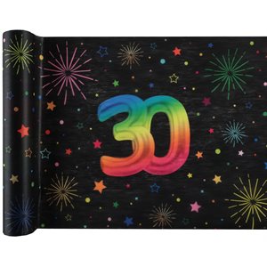 Chemin de table Âge Festicolor 30 ans 30 cm Rouleau de 3 mèt