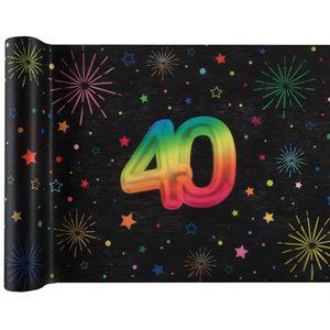 Chemin de table Âge Festicolor 40 ans 30 cm Rouleau de 3 mèt