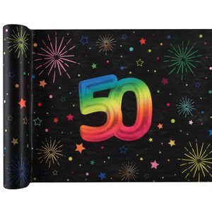 Chemin de table Âge Festicolor 50 ans 30 cm Rouleau de 3 mèt