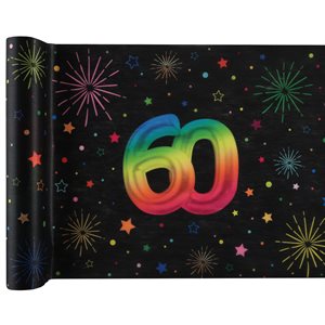 Chemin de table Âge Festicolor 60 ans 30 cm Rouleau de 3 mèt