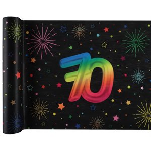 Chemin de table Âge Festicolor 70 ans 30 cm Rouleau de 3 mèt