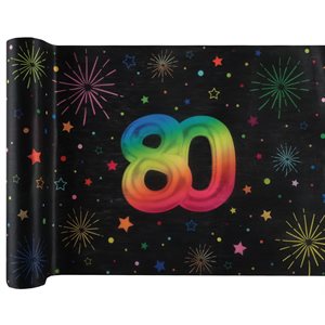 Chemin de table Âge Festicolor 80 ans 30 cm Rouleau de 3 mèt