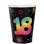 Gobelet Âge Festicolor 18 ans  7.8 x 9.7 cm  /  27cl Sachet de