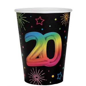 Gobelet Âge Festicolor 20 ans 7.8 x 9.7 cm / 27cl Sachet de