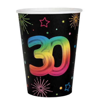 Gobelet Âge Festicolor 30 ans 7.8 x 9.7 cm / 27cl Sachet de Gobelet Âge Festicolor 30 ans 7.8 x 9.7 cm / 27cl Sachet de