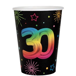 Gobelet Âge Festicolor 30 ans 7.8 x 9.7 cm / 27cl Sachet de