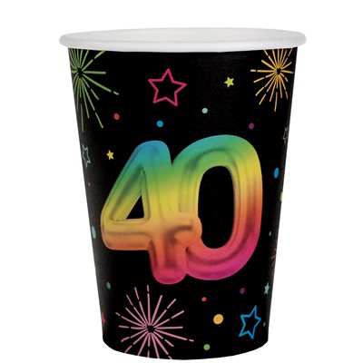 Gobelet Âge Festicolor 40 ans 7.8 x 9.7 cm / 27cl Sachet de