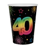 Gobelet Âge Festicolor 40 ans 7.8 x 9.7 cm / 27cl Sachet de Gobelet Âge Festicolor 40 ans  7.8 x 9.7 cm  /  27cl Sachet de