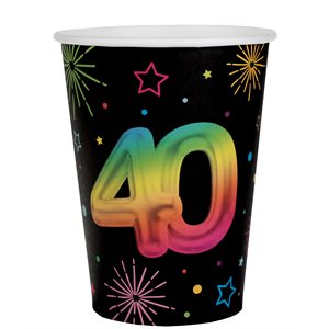 Gobelet Âge Festicolor 40 ans 7.8 x 9.7 cm / 27cl Sachet de