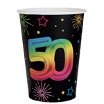 Gobelet Âge Festicolor 50 ans 7.8 x 9.7 cm  /  27cl Sachet de