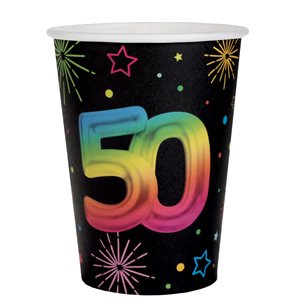 Gobelet Âge Festicolor 50 ans 7.8 x 9.7 cm / 27cl Sachet de
