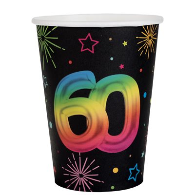 Gobelet Âge Festicolor 60 ans 7.8 x 9.7 cm / 27cl Sachet de Gobelet Âge Festicolor 60 ans 7.8 x 9.7 cm / 27cl Sachet de