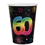 Gobelet Âge Festicolor 60 ans  7.8 x 9.7 cm  /  27cl Sachet de