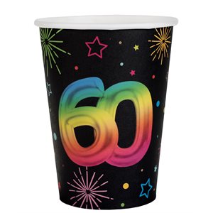 Gobelet Âge Festicolor 60 ans 7.8 x 9.7 cm / 27cl Sachet de