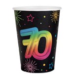 Gobelet Âge Festicolor 70 ans 7.8 x 9.7 cm / 27cl Sachet de Gobelet Âge Festicolor 70 ans 7.8 x 9.7 cm  /  27cl Sachet de