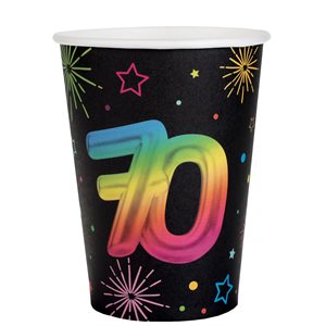 Gobelet Âge Festicolor 70 ans 7.8 x 9.7 cm / 27cl Sachet de