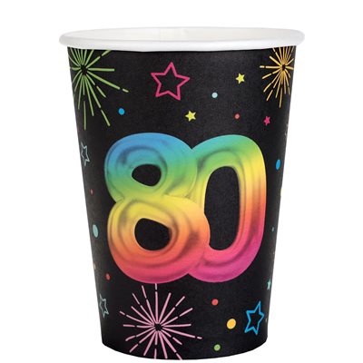 Gobelet Âge Festicolor 80 ans 7.8 x 9.7 cm / 27cl Sachet de Gobelet Âge Festicolor 80 ans 7.8 x 9.7 cm / 27cl Sachet de