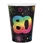Gobelet Âge Festicolor 80 ans  7.8 x 9.7 cm  /  27cl Sachet de