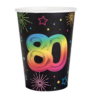 Gobelet Âge Festicolor 80 ans 7.8 x 9.7 cm / 27cl Sachet de