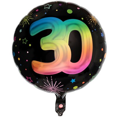 Ballon Alu Âge Festicolor 30 ans 45 cm. Hélium Ballon Alu Âge Festicolor 30 ans 45 cm. Hélium