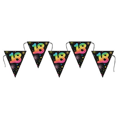 Banderole Âge Festicolor 18 ans 22 x 26 cm / 300 cm Banderole Âge Festicolor 18 ans 22 x 26 cm / 300 cm