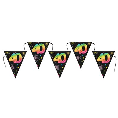 Banderole Âge Festicolor 40 ans 22 x 26 cm / 300 cm Banderole Âge Festicolor 40 ans 22 x 26 cm / 300 cm