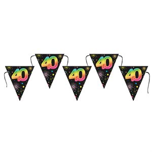 Banderole Âge Festicolor 40 ans 22 x 26 cm / 300 cm