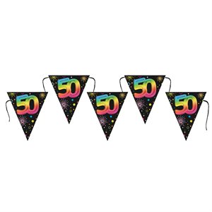Banderole Âge Festicolor 50 ans 22 x 26 cm / 300 cm