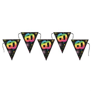 Banderole Âge Festicolor 60 ans 22 x 26 cm / 300 cm