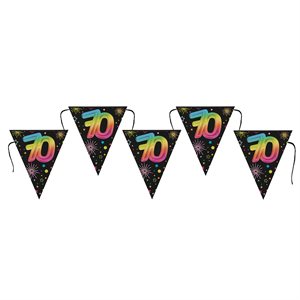 Banderole Âge Festicolor 70 ans 22 x 26 cm / 300 cm