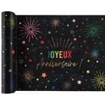 Chemin de table Anniversaire Festicolor Noir 30 cm Rouleau d