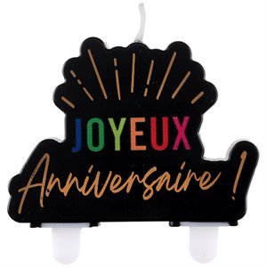 Bougie Anniversaire Festicolor Noir 8.1 x 7.5 cm La pièce