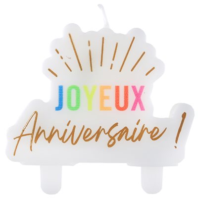 Bougie Anniversaire Festicolor Blanc 8.1 x 7.5 cm La pièce