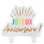 Bougie Anniversaire Festicolor Blanc 8.1 x 7.5 cm La pièce