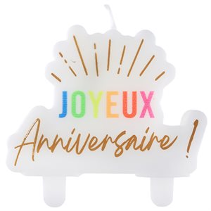 Bougie Anniversaire Festicolor Blanc 8.1 x 7.5 cm La pièce