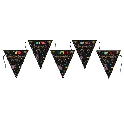 Banderole Anniversaire Festicolor Noir 22 x 26 cm / 300 cm Banderole Anniversaire Festicolor Noir 22 x 26 cm / 300 cm