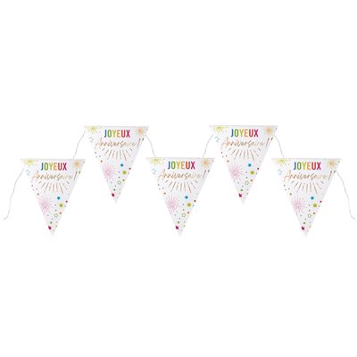 Banderole Anniversaire Festicolor Blanc 22 x 26 cm / 300 cm Banderole Anniversaire Festicolor Blanc 22 x 26 cm / 300 cm