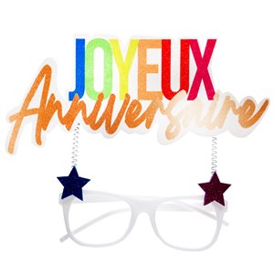 Lunettes Anniversaire Festicolor Blanc 21 x 12 cm
