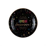 Petite assiette Anniversaire Festicolor Noir  17.5 cm Sachet