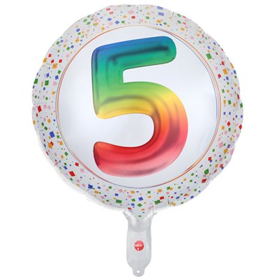 Ballon Alu Anni' Festy âge 5 ans 45 cm.