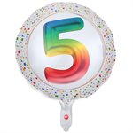 Ballon Alu Anni' Festy âge 5 ans 45 cm.
