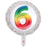 Ballon Alu Anni' Festy âge 6 ans 45 cm.