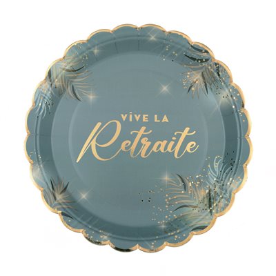 ASSIETTE RETRAITE DOREE Céladon 23 cm Sachet de 6 pièces