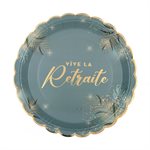 ASSIETTE RETRAITE DOREE Céladon  23 cm Sachet de 6 pièces