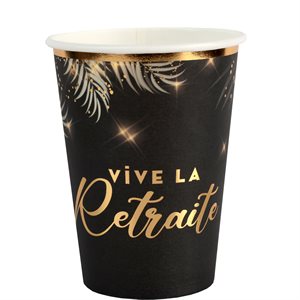 GOBELET RETRAITE DOREE Noir 7.8 x 9.7 cm / 27 cl Sachet de