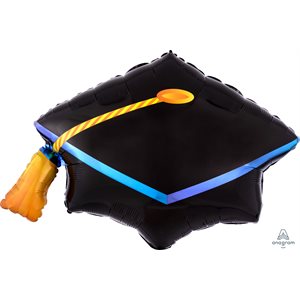 22''M.BLACK GRADUATION CAP H / S