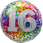 "18"" 16 Rainbow Confetti Balloon Airise"